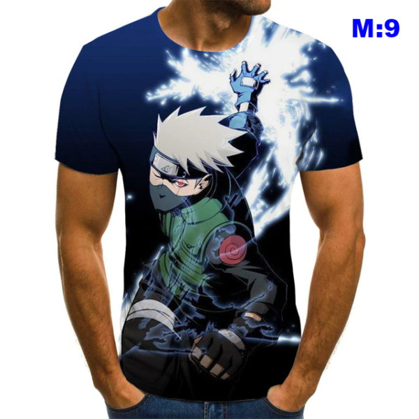 Naruto desenhos animados 3D imprimir t-shirt, camisa de manga curta Kakashi  para meninos e meninas, camisa infantil