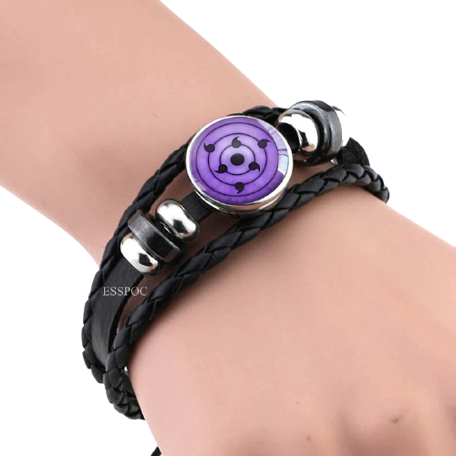 Anime figura sharingan olho pulseiras bonito q versão personagens masculino  feminino vidro metal frisado tecer pulseira